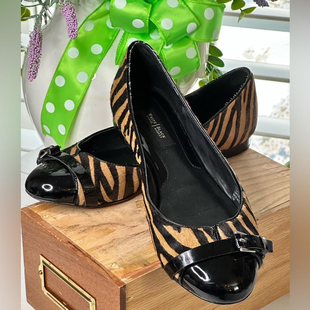 WHBM Faux Tiger Fur Ballet Flats